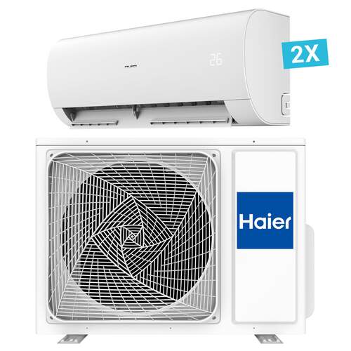 Haier Pearl Multi-split 2x indoor unit 2.5 kW + 1x outdoor unit 5.0 kW R32 white (incl. 2x IR remote control and WiFi)